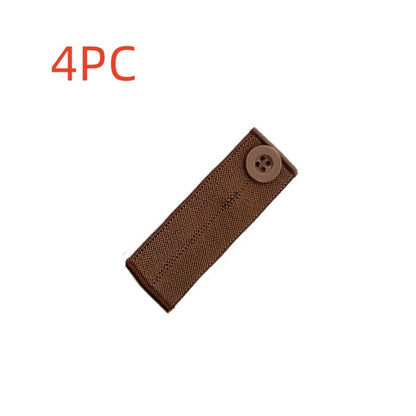 Coffee 3-buttonhole elastic waist extender, pack of 4