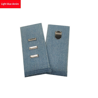 Light Blue hook and bar denim jeans waist extender, single piece