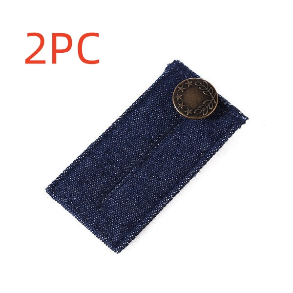 Navy 2-buttonhole denim jeans waist extender, pack of 2
