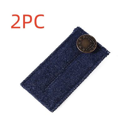 Navy 2-buttonhole denim jeans waist extender, pack of 2