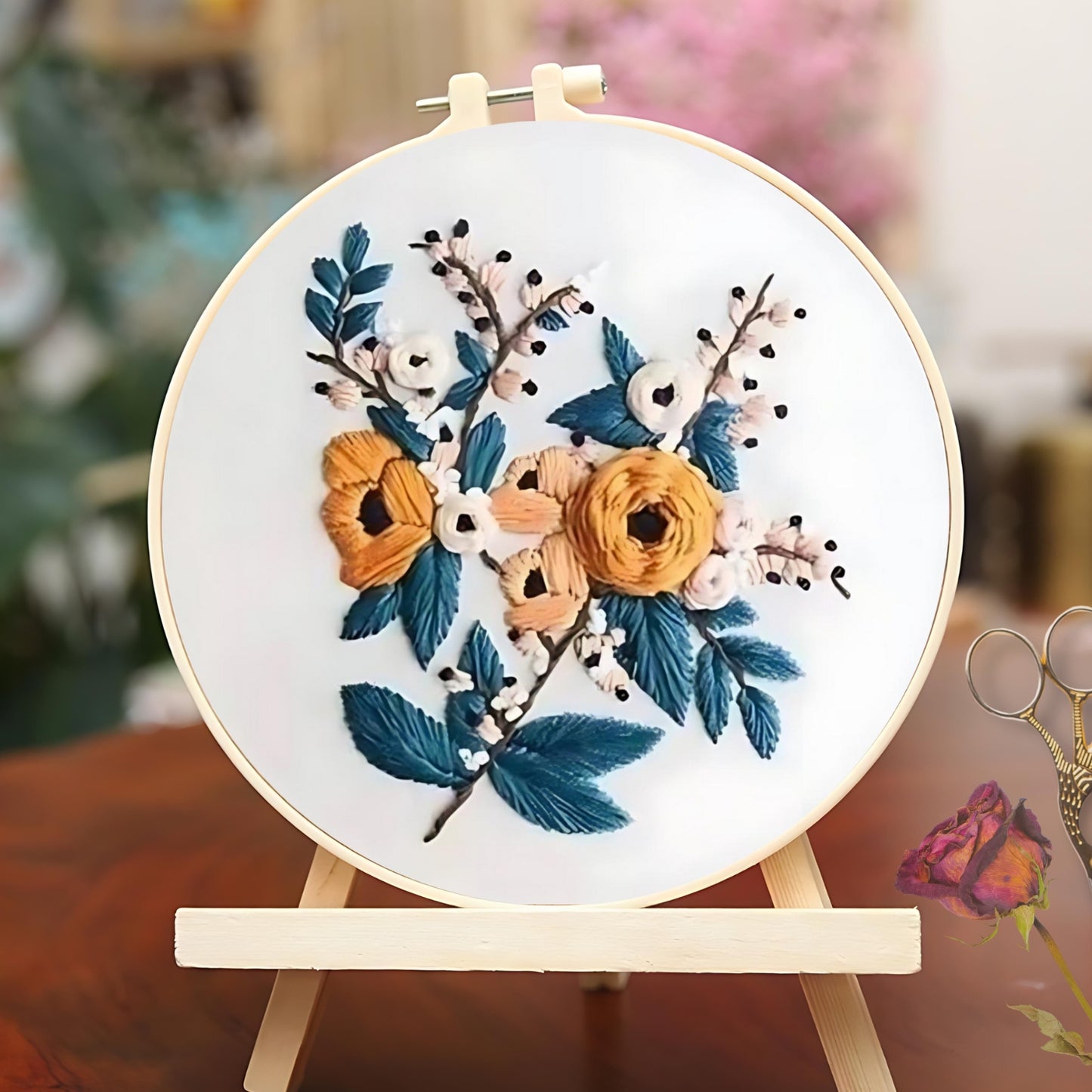 Moderne 3D Blumenstickerei Set 4
