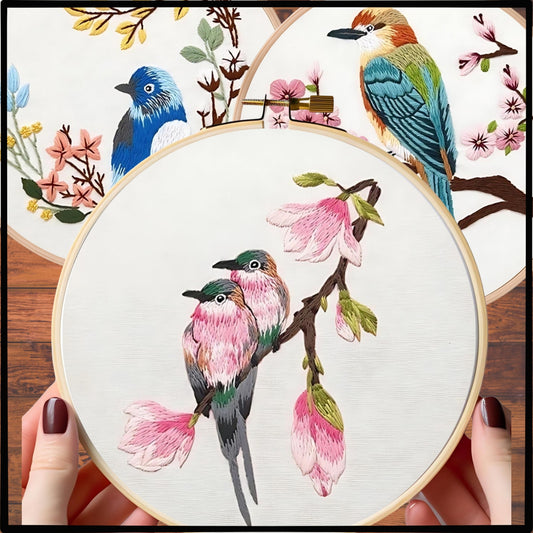 Bird DIY Embroidery Beginner Needlepoint Kit Set 1