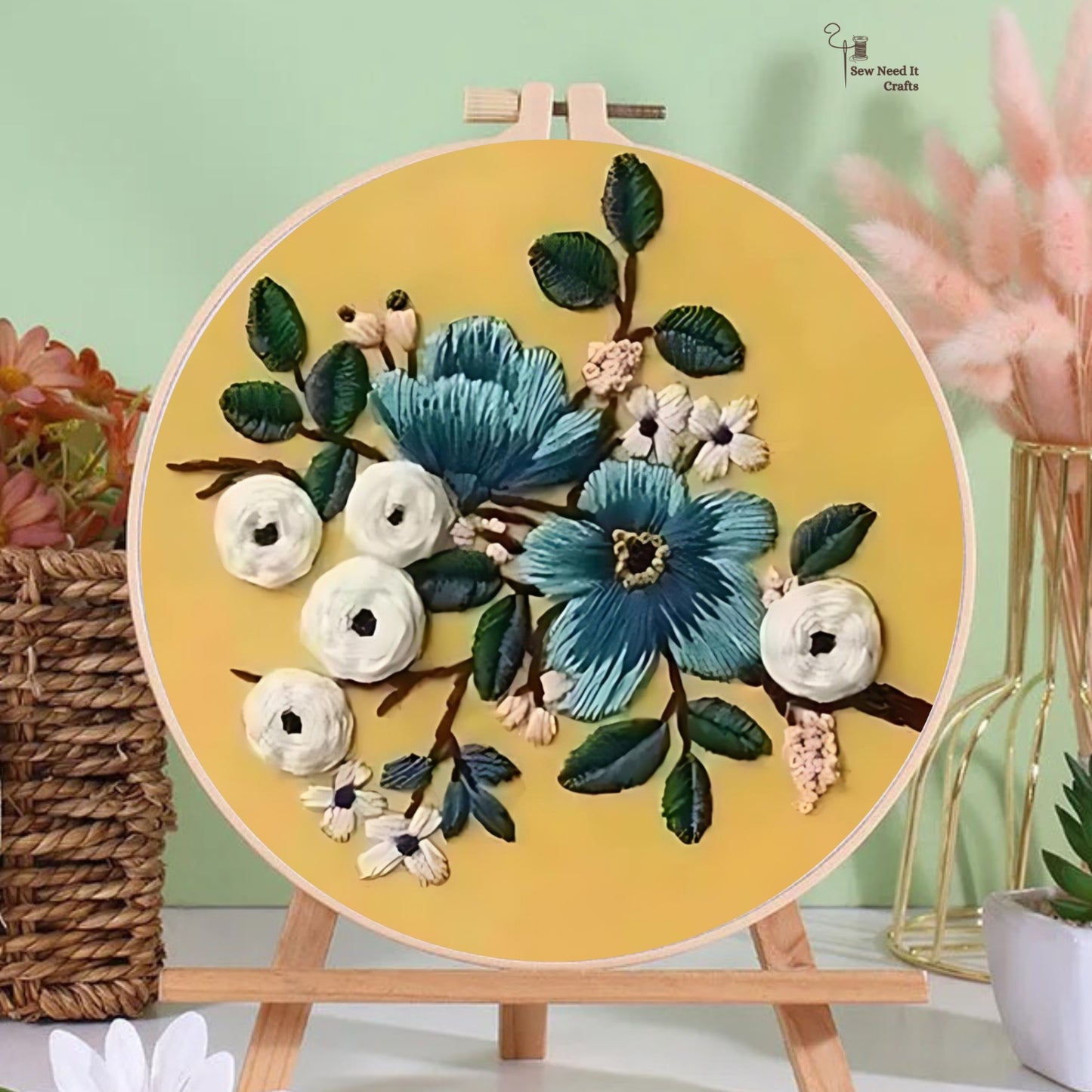 Moderne 3D -Blumenstickerei Set 1