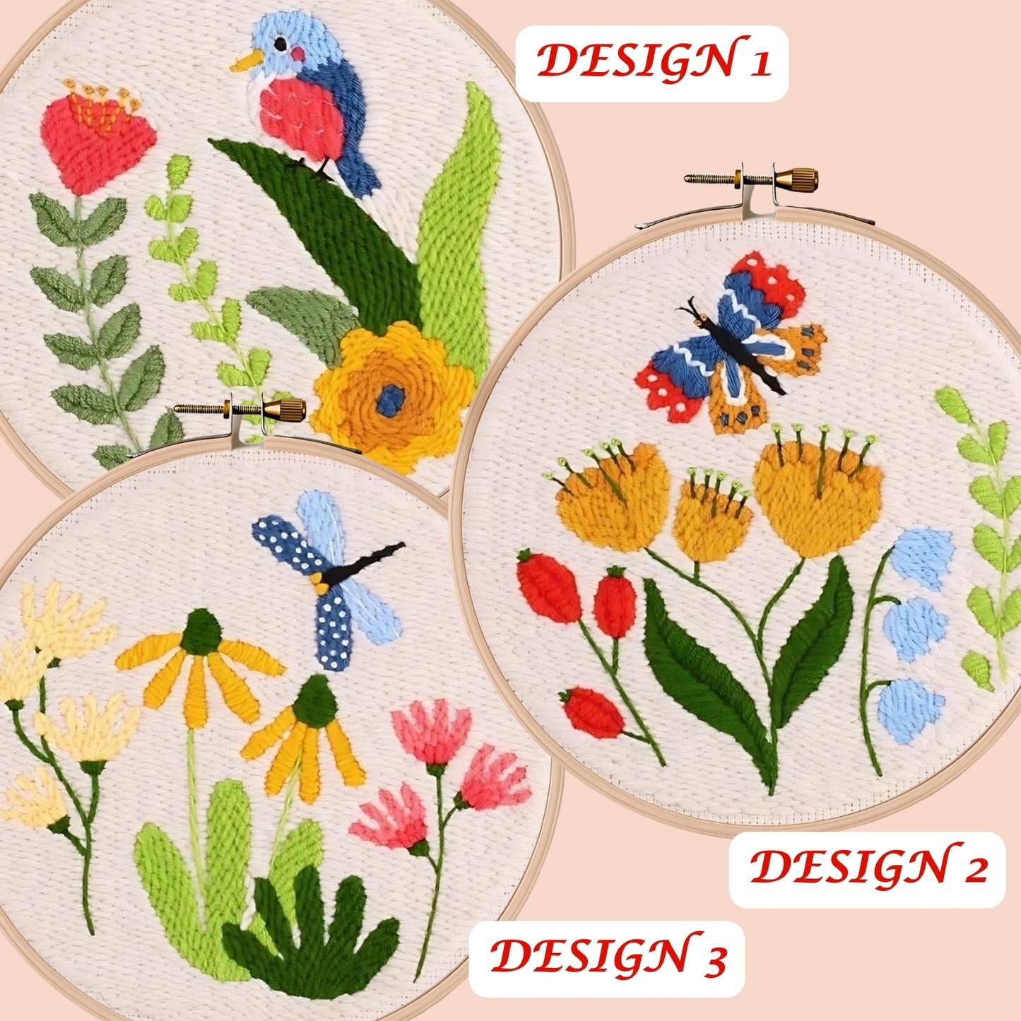 Vögel Schmetterling Punch Nadel DIY Anfänger Kits