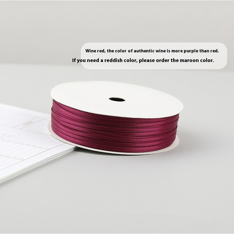 Thin Satin Ribbon 30 Meter 2mm (32 Yards 0.08”) Double Sided
