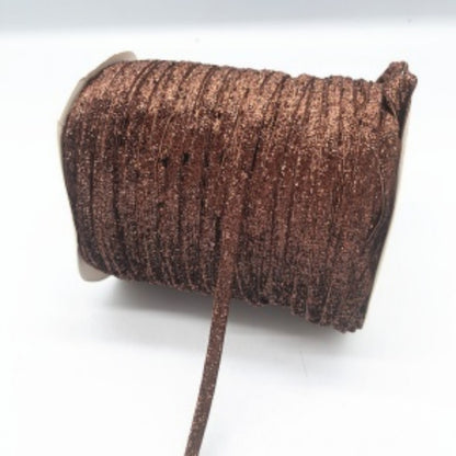Glitter Velvet Ribbons 5 Yards / 4.5 Meters - 6 mm / 1/4" Single Sided Finished Edges