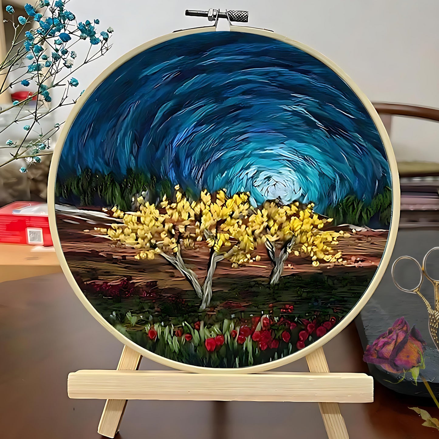 DIY Scenery Flower Embroidery Kit Set 5