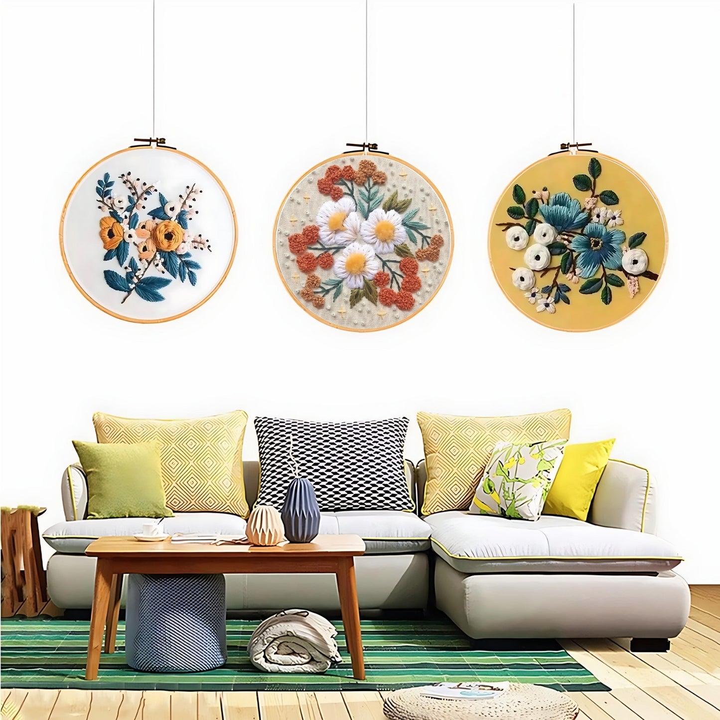 Moderne 3D -Blumenstickerei Set 1