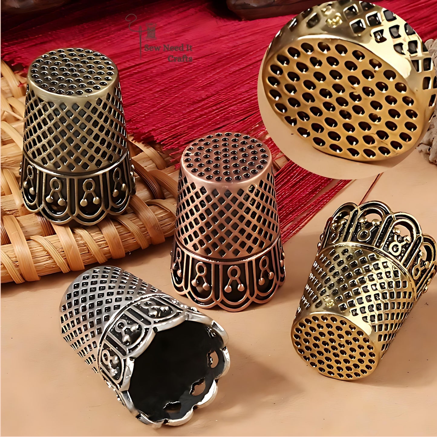 Vintage Style Metal Sewing Thimbles