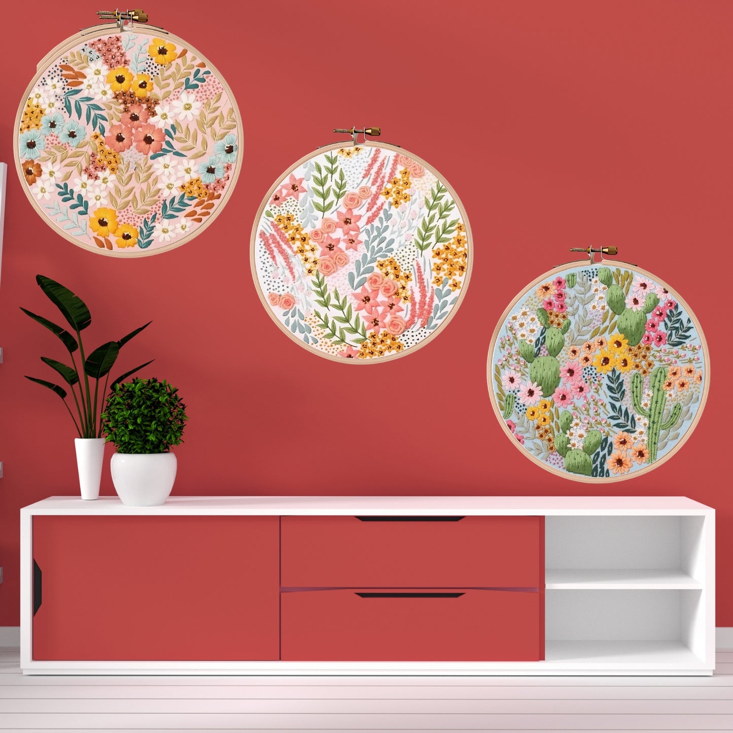 Kit de bordado de bricolaje de flores 3D set 4