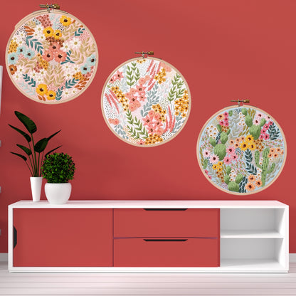Kit de bordado de bricolaje de flores 3D set 4