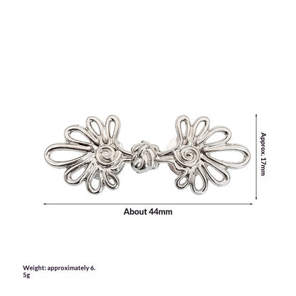 Silver spiral daisy waist cinch clip, one set, 44 mm no-sew waistband tightener