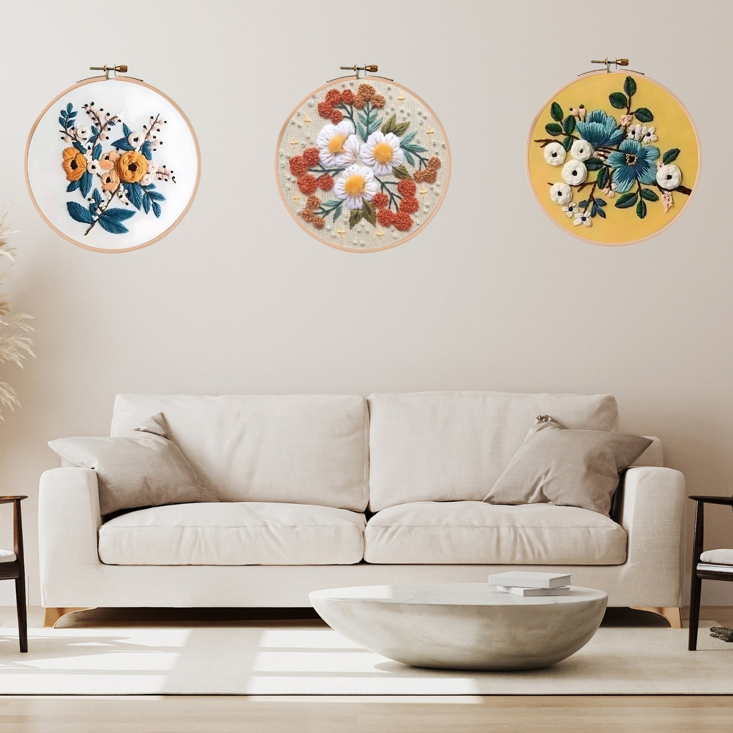 Moderne 3D -Blumenstickerei Set 1