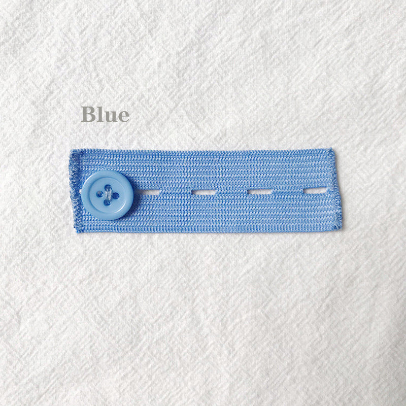 Blue 4-buttonhole elastic waist extender, single piece