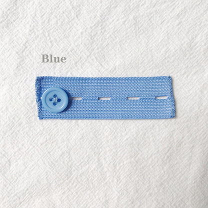 Blue 4-buttonhole elastic waist extender, single piece