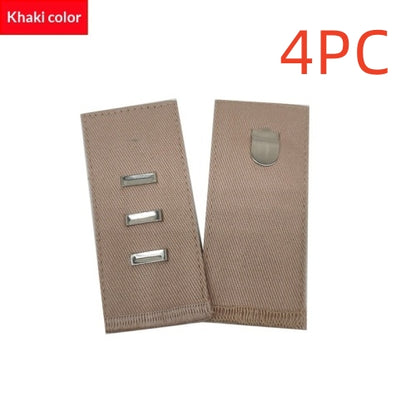 Khaki hook and bar cotton waist extender, pack of 4