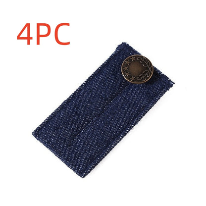Navy 2-buttonhole denim jeans waist extender, pack of 4