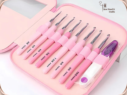 Ergonomic Crochet Hook Set with Case