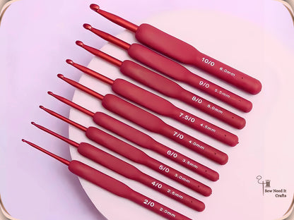 9 Pcs Ergonomic Crochet Hook Set