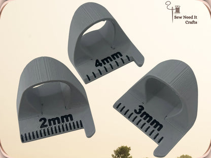 Grey sewing stitch spacing guide set, 2mm 3mm and 4mm