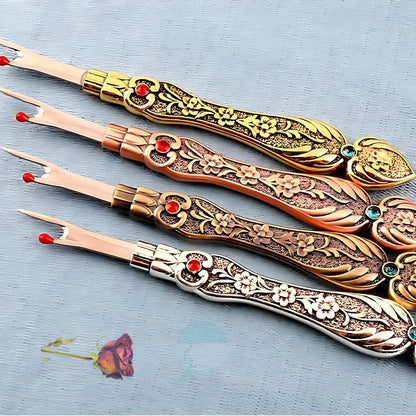 Elegante Metallgravierte antike Retro -Naht -Ripper