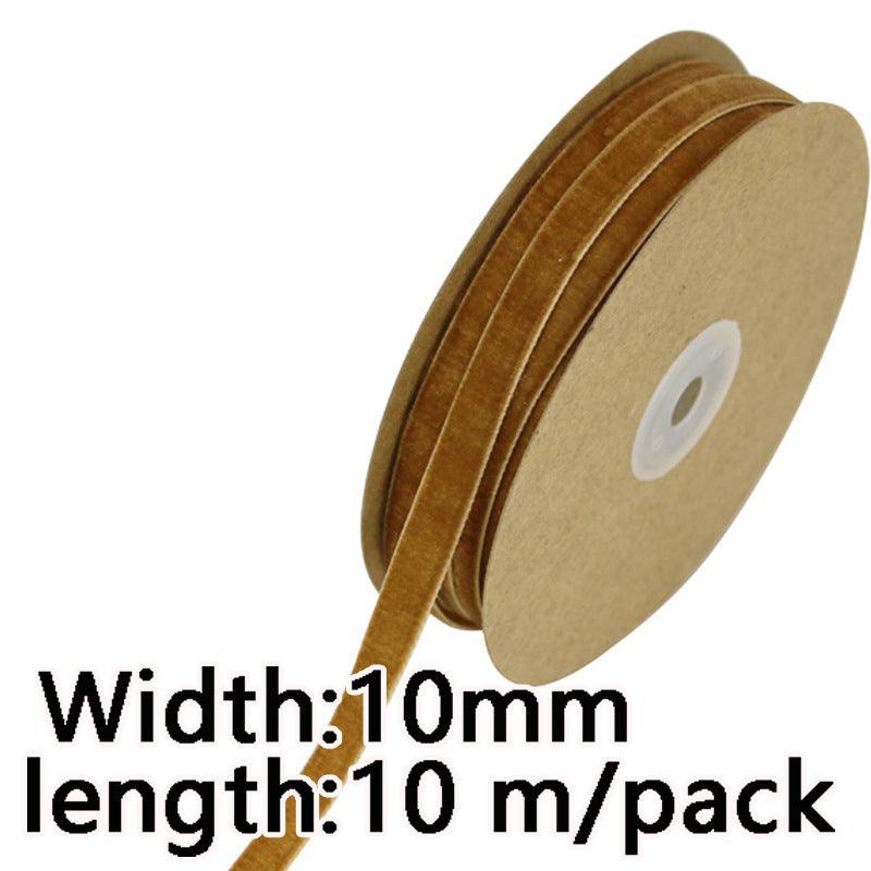 10 Meter 10mm Velvet Ribbons (10.9 Yard, 1cm/0.4"), Single Faced Finished Edge