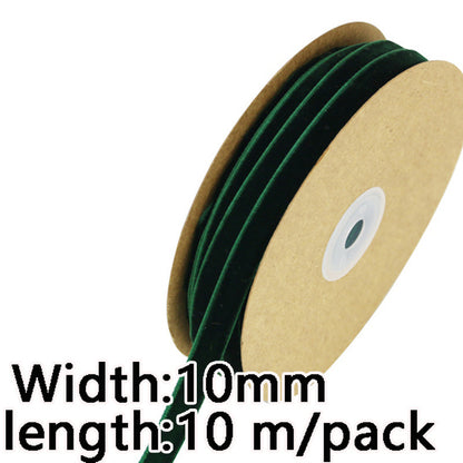 10 Meter 10mm Velvet Ribbons (10.9 Yard, 1cm/0.4"), Single Faced Finished Edge