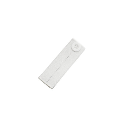 White 3-buttonhole elastic waist extender, single piece
