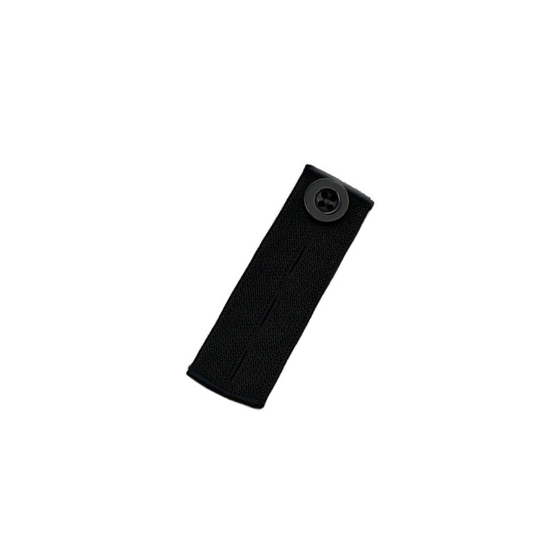 Black 3-buttonhole elastic waist extender, single piece