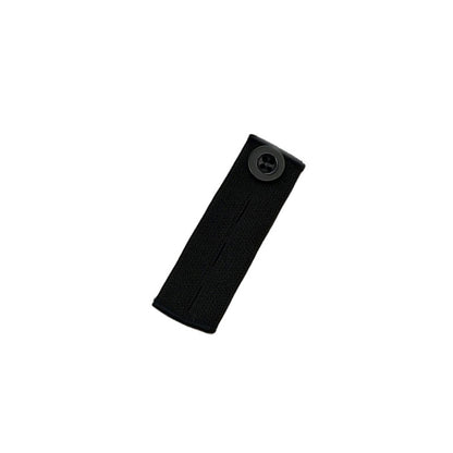Black 3-buttonhole elastic waist extender, single piece