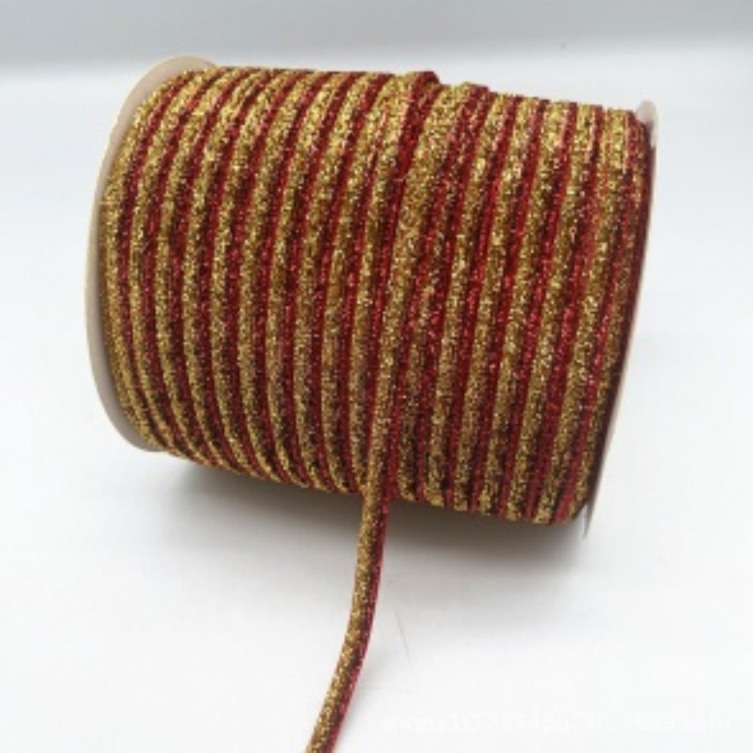 Glitter Velvet Ribbons 5 Yards / 4.5 Meters - 6 mm / 1/4" Single Sided Finished Edges
