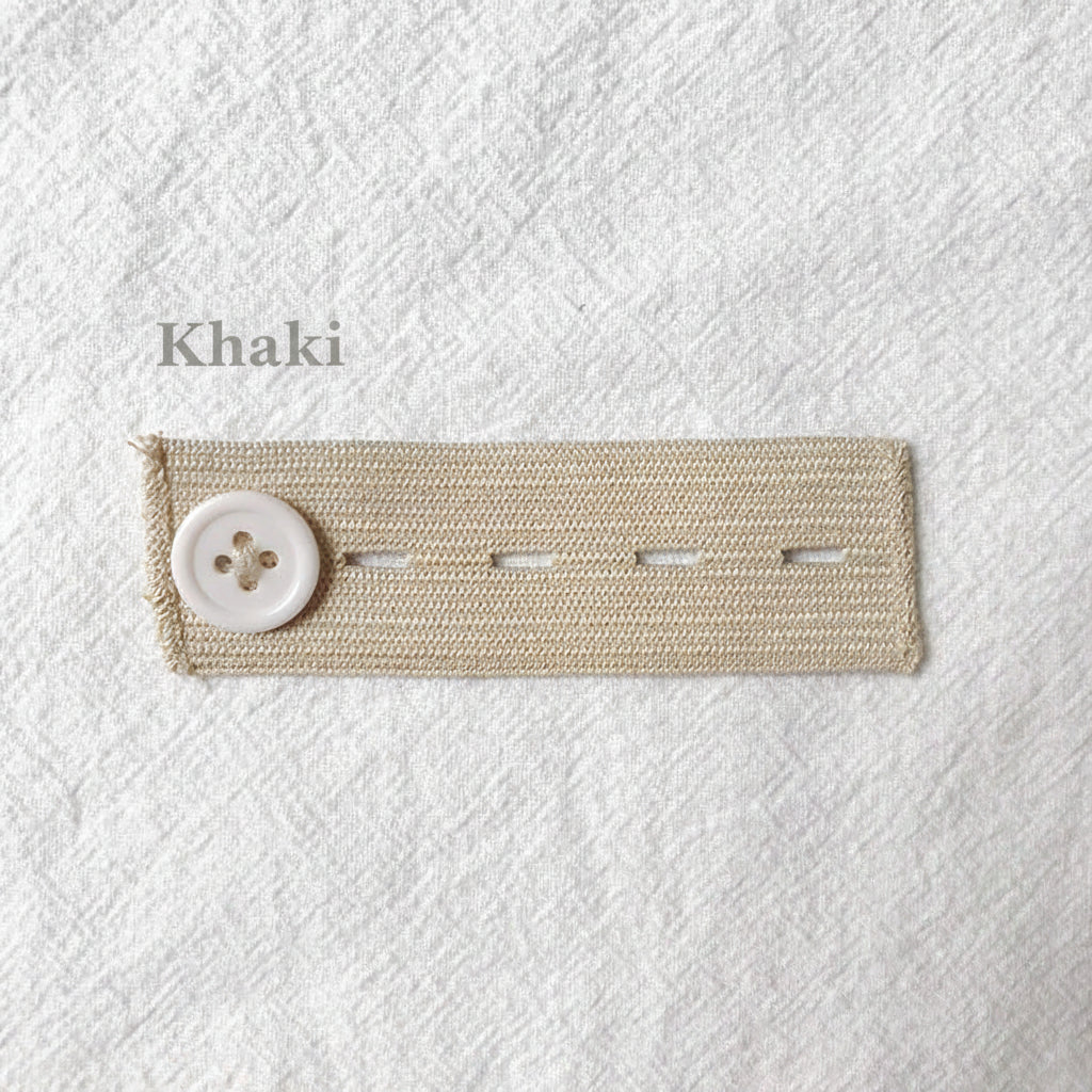 Khaki 4-buttonhole elastic waist extender, single piece