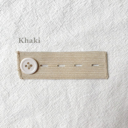 Khaki 4-buttonhole elastic waist extender, single piece