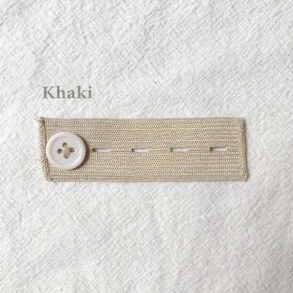 Khaki 4-buttonhole elastic waist extender, single piece