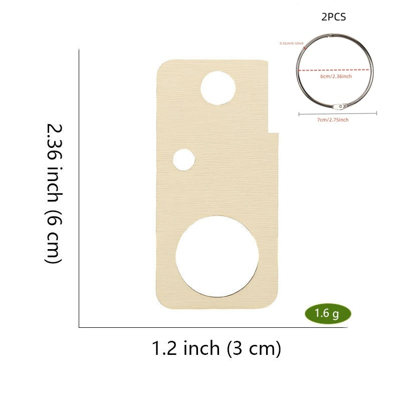 Style D tall rectangle wooden embroidery floss organizer boards, 50 piece set with 2 metal rings