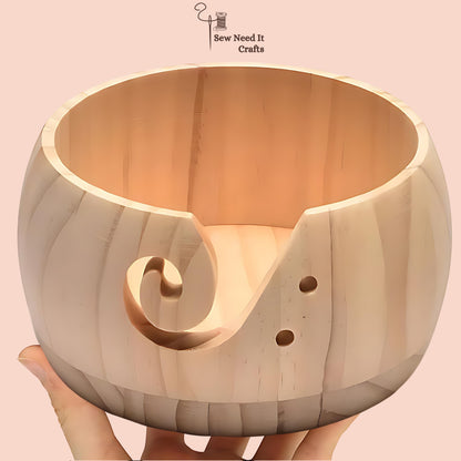 Juego de tazón de hilo de madera natural 1