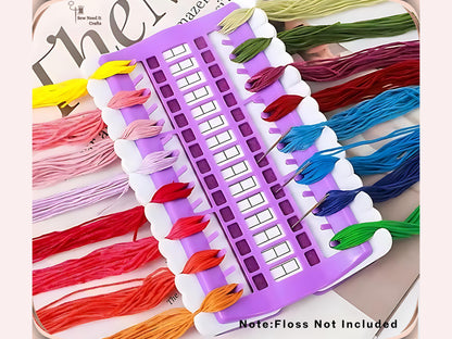 Embroidery Thread Organizer 30/50 Slots with Replaceable Number Cards, Built-In Needle Holder