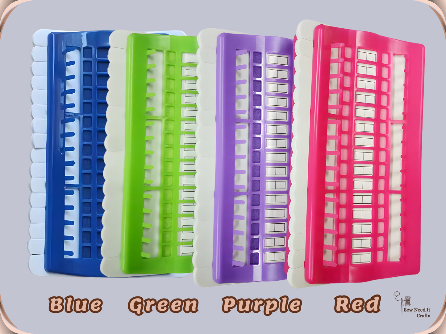 Embroidery Thread Organizer 30/50 Slots with Replaceable Number Cards, Built-In Needle Holder
