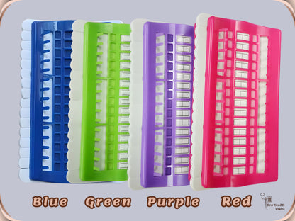 Embroidery Thread Organizer 30/50 Slots with Replaceable Number Cards, Built-In Needle Holder