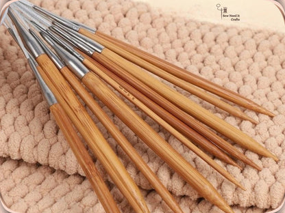 Wood Circular Knitting Needles 80cm 3-10mm, Bamboo Circular Knitting Needles