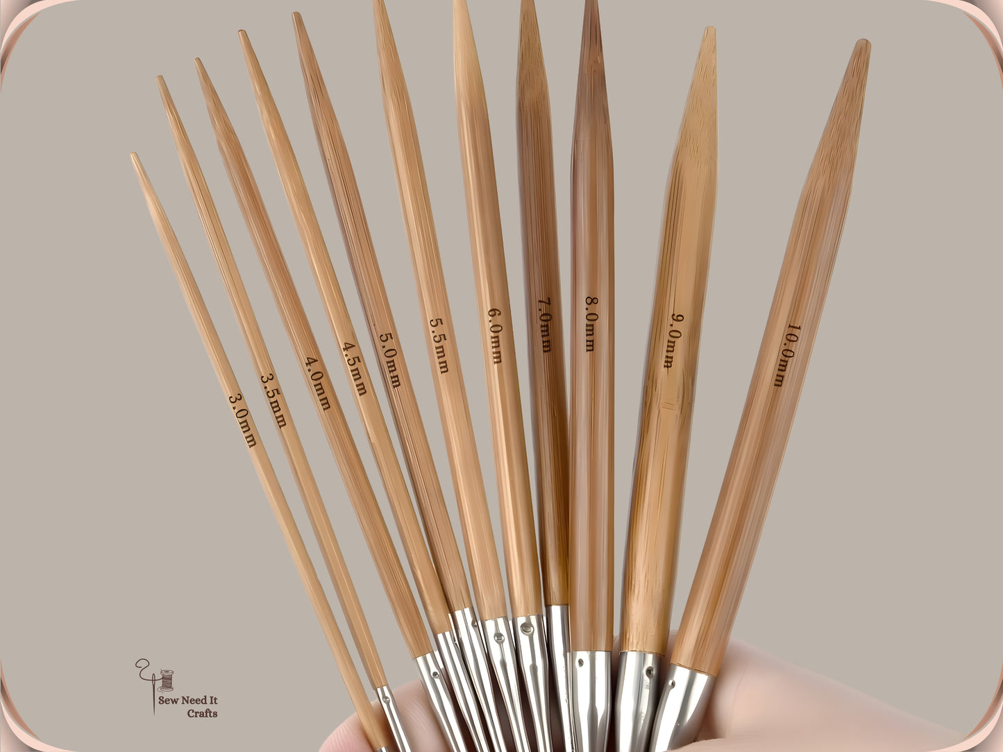 Wood Circular Knitting Needles 80cm 3-10mm, Bamboo Circular Knitting Needles
