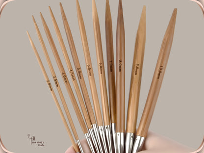 Wood Circular Knitting Needles 80cm 3-10mm, Bamboo Circular Knitting Needles