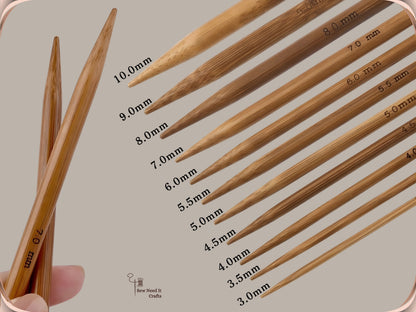 Wood Circular Knitting Needles 80cm 3-10mm, Bamboo Circular Knitting Needles