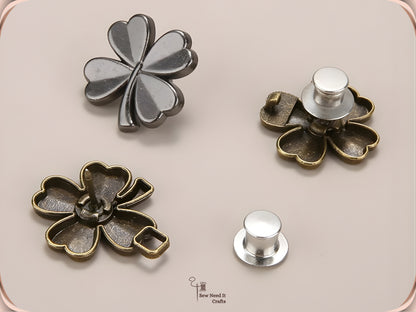 No Sew Waist Adjusters for Pants, Jeans Waist Tightener Four Leaf Clover Clip