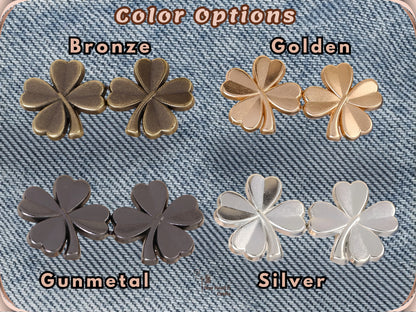 No Sew Waist Adjusters for Pants, Jeans Waist Tightener Four Leaf Clover Clip