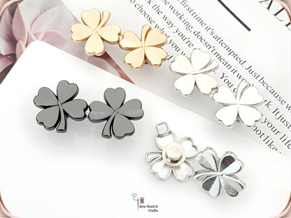 No Sew Waist Adjusters for Pants, Jeans Waist Tightener Four Leaf Clover Clip