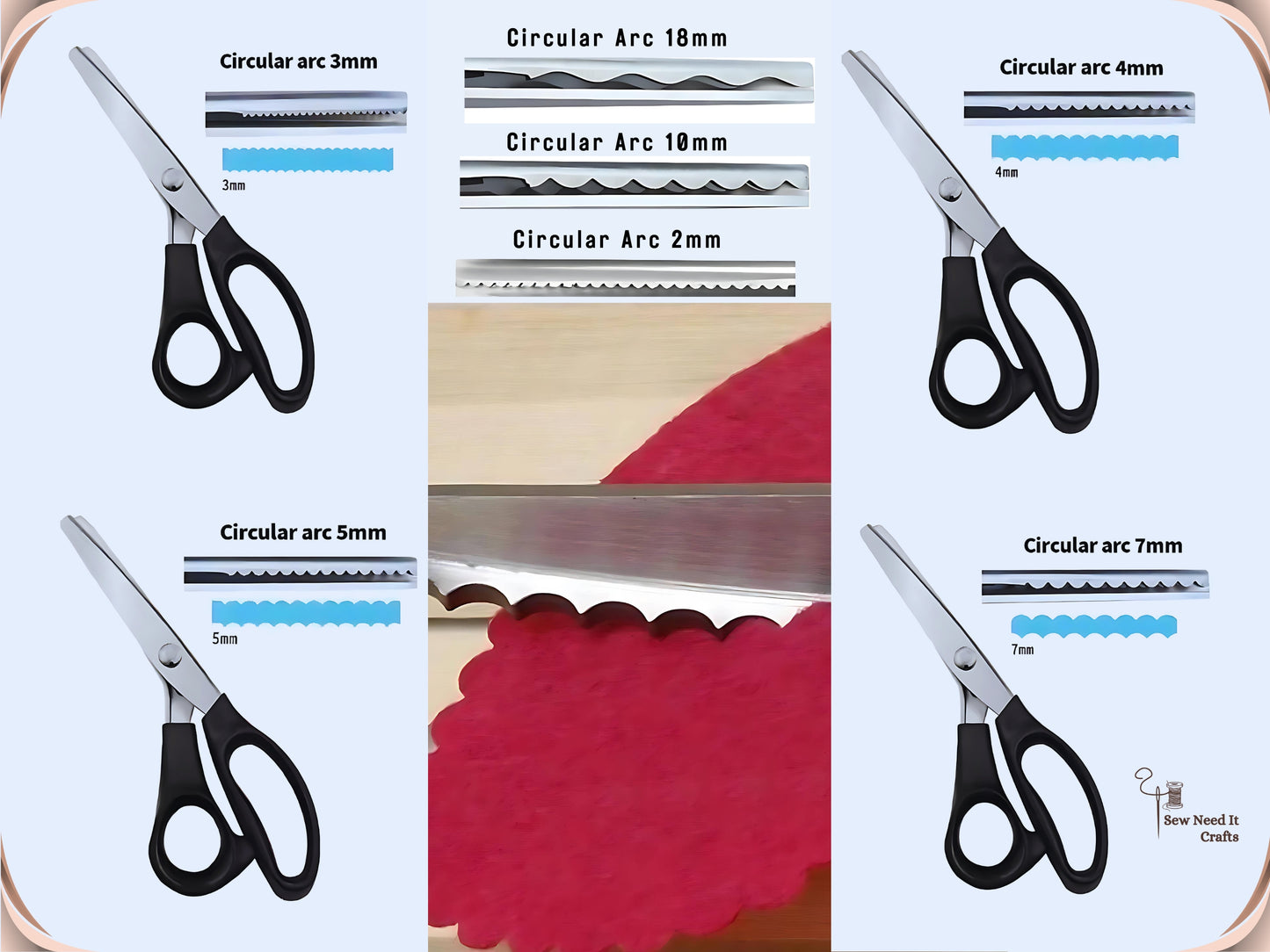 Zigzag, Scallop Professional Pinking Scissors