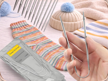 3 pcs Sock Knitting Needles 9 Inch / 23 cm Circular Knitting Needles, Baby Clothes Knitting Needles