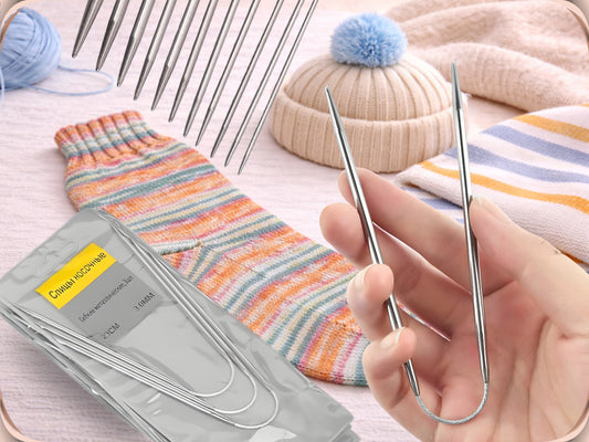 3 pcs Sock Knitting Needles 9 Inch / 23 cm Circular Knitting Needles, Baby Clothes Knitting Needles