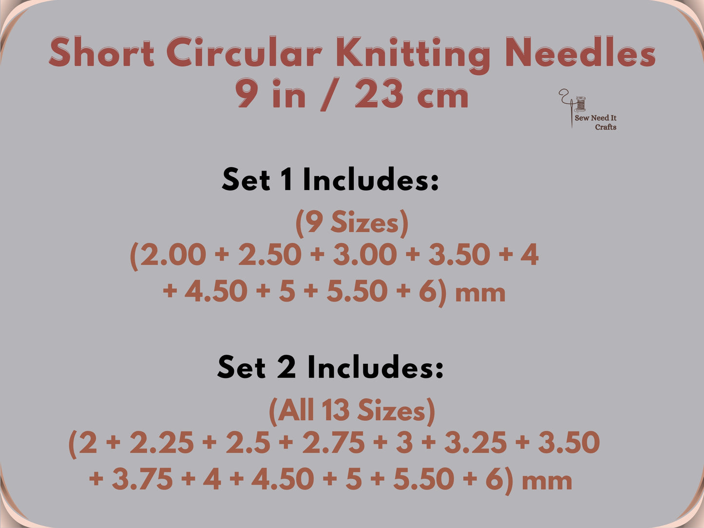 3 pcs Sock Knitting Needles 9 Inch / 23 cm Circular Knitting Needles, Baby Clothes Knitting Needles